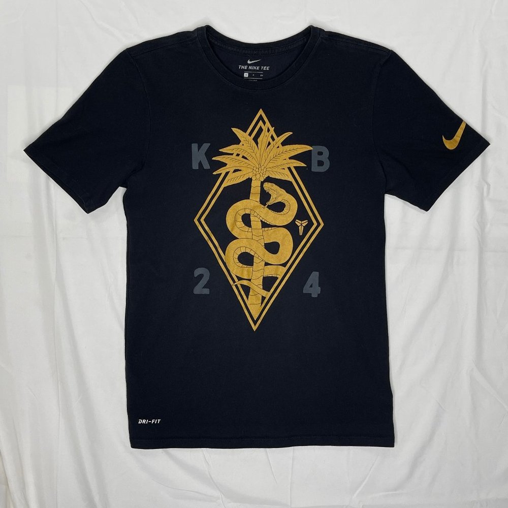 Men's Nike Kobe Bryant Mamba Diamond Dri Fit T Shirt Size Small Black Gold